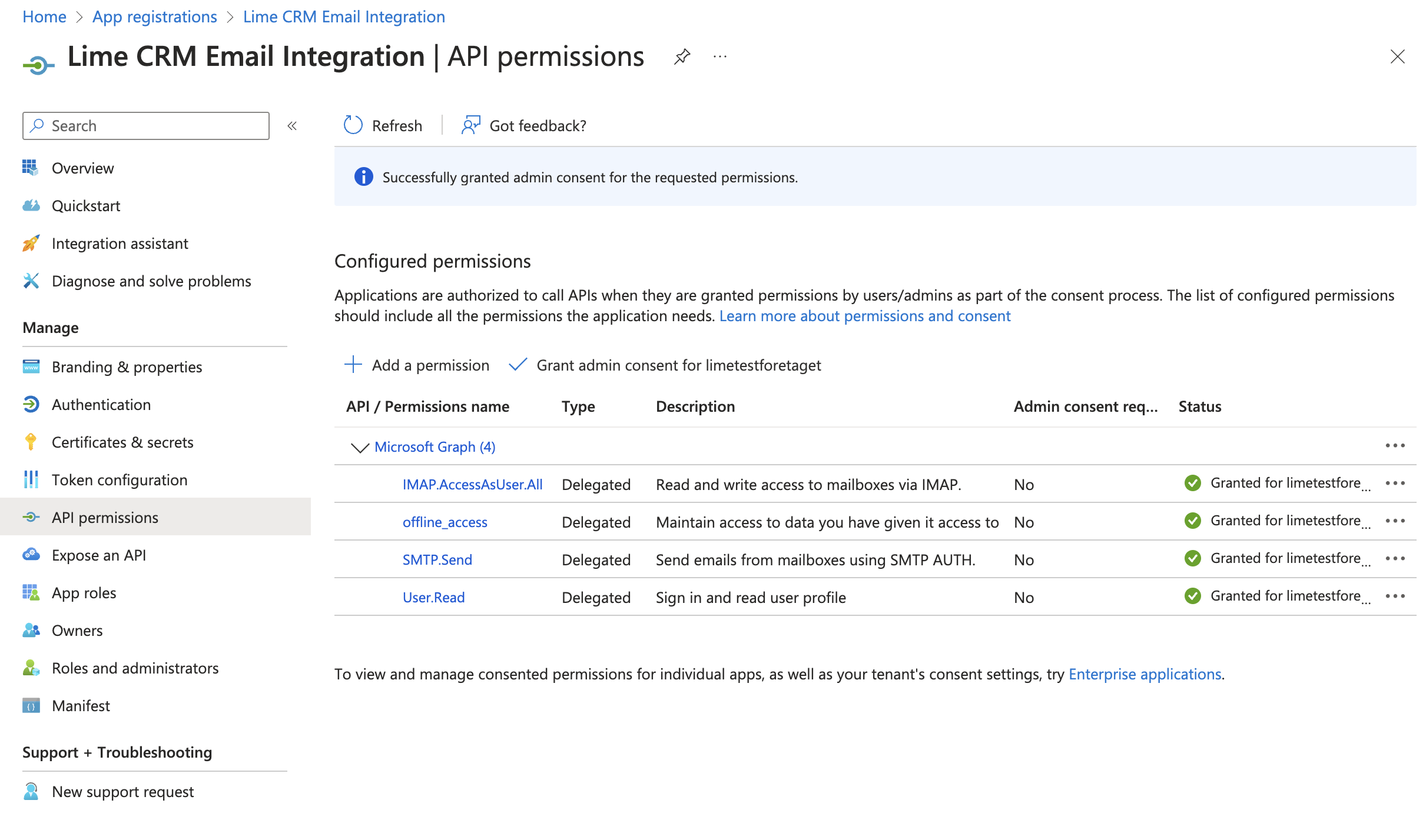 API permissions